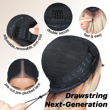 ✨ 3-Second Glueless Wig – Pre-Cut, Pre-Plucked, Long Straight Highlights