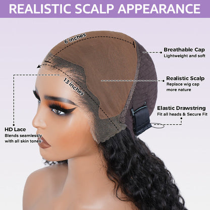 13x6 Glueless Burmese Curly Wig – Pre-Plucked Natural Hairline