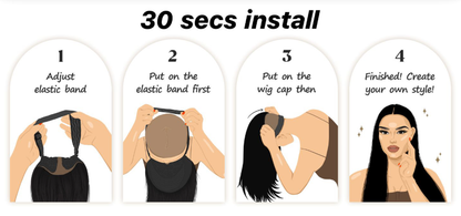 ✨ 3-Second Glueless Wig – Pre-Cut, Pre-Plucked, Long Straight Highlights